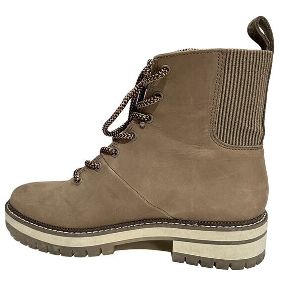 Toms Frankie boot above ankle lace up suede size 7 pull tan luge gum sole - Picture 5 of 10